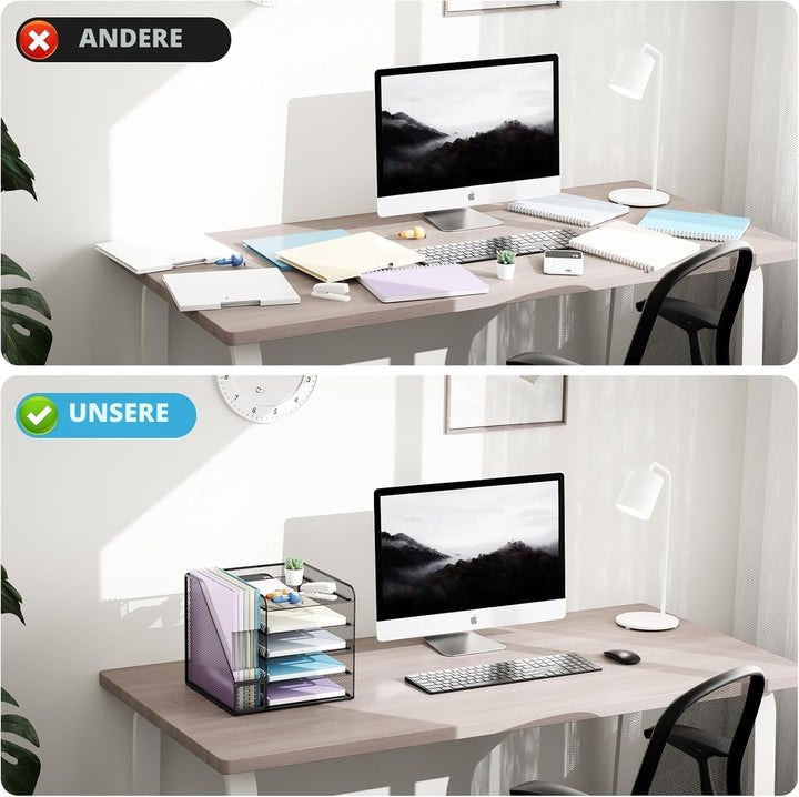 Marbrasse Schreibtisch Organizer und Büro Zubehör,5-Tier Briefablage,Mesh Büro Organizer für Schreib