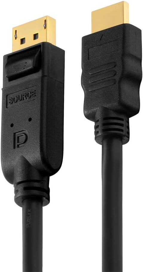 PureInstall PI5100-030 DisplayPort auf HDMI Kabel (DisplayPort Stecker (20pin) auf HDMI-A Stecker (1