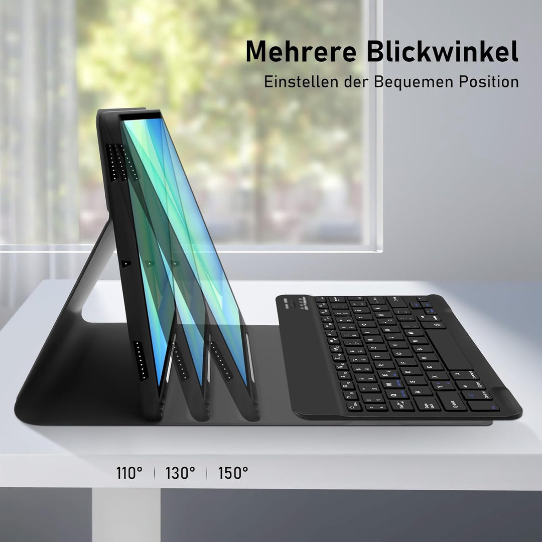 Hofsos Hülle mit Tastatur für Samsung Galaxy Tab S10 FE/S9 FE 10.9 Zoll/S9/S8/S7 11 Zoll - QWERTZ La