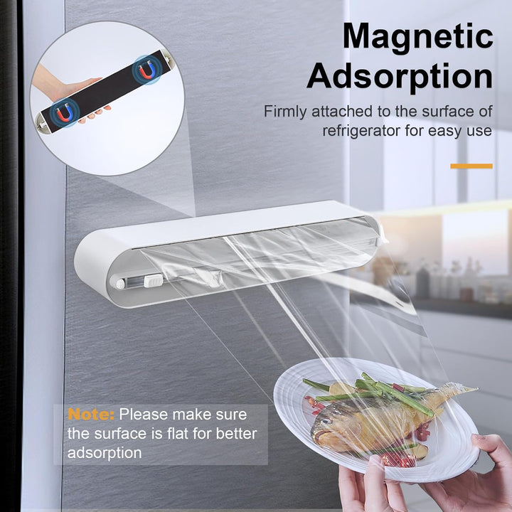 Housolution Magnetischer Frischhaltefolienspender mit Schneider, Abroller und Spender für Alufolie U