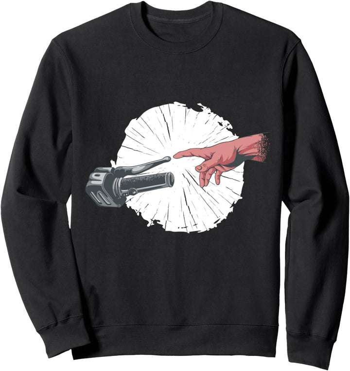 Motorrad Michelangelo Parodie Motorradfahren Biker Sweatshirt