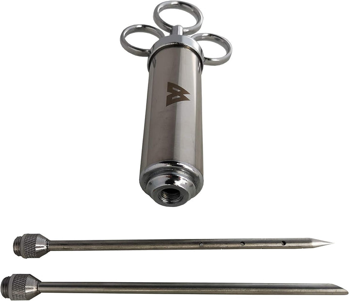Edelstahl BBQ Marinierspritze Bratenspritze Gewürzspritze 60 ml, 2 Marinadenadel