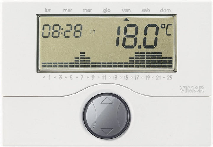 Vimar 01910 Elektronischer Uhrenthermostat für die ON/OFF-Raumtemperaturregelung (Heizung und Klimaa