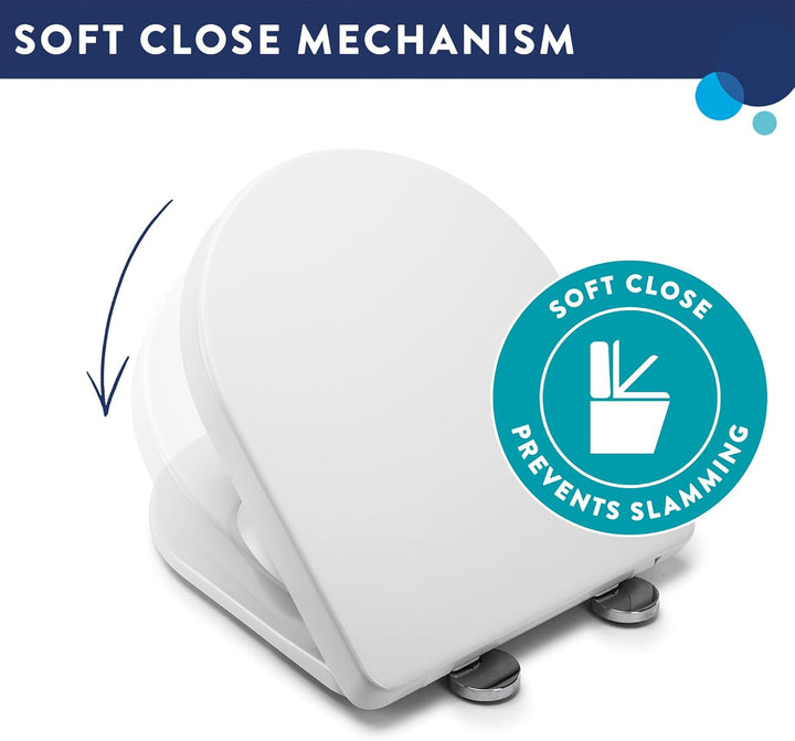 Croydex WL601522H Flexi-Fix Eyre D-förmiger WC-Sitz, passt nicht, rutscht nicht, langsam schliesst,