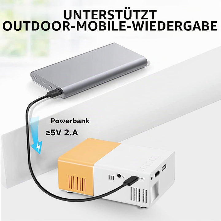 Zunate Smart Projector, 1080p Full HD Tragbarer Filmprojektor mit 100ansi Helligkeit und Manuellem Z