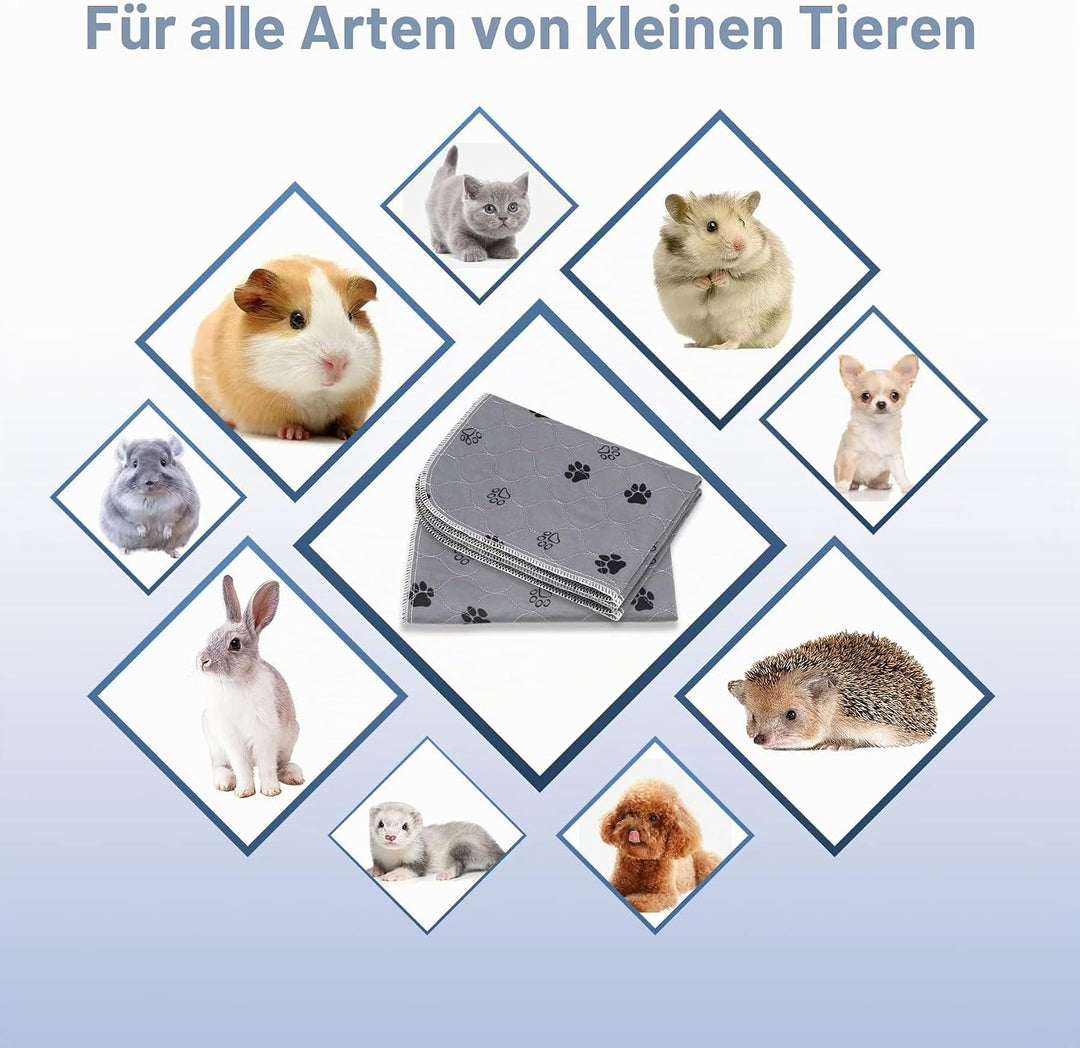 2 Stück 60X40cm Pipi Pads für Meerschweinchen，Waschbare und Wiederverwendbare Pipi Pads für Haustier