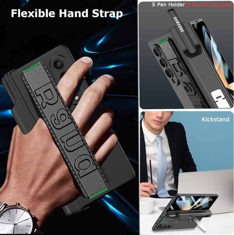 NINKI Kompatible Gurt Case für Samsung Galaxy Z Fold 4 hülle mit S Stift Halter, Samsung Z Fold 4 [S