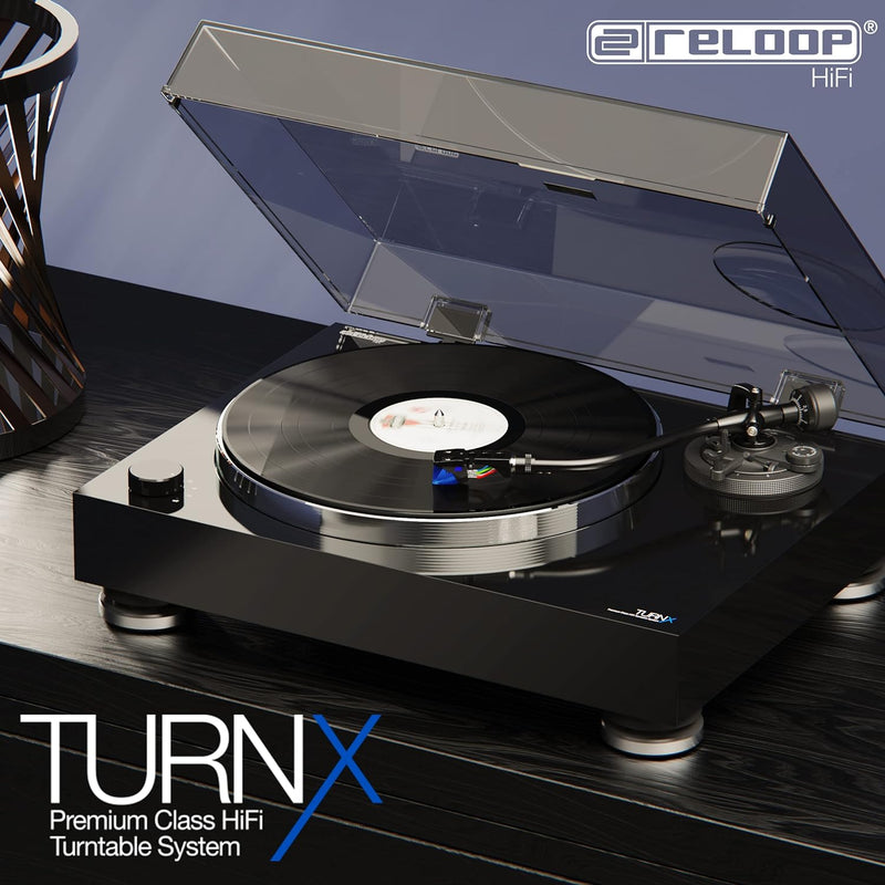 Reloop Turn X - Premium HiFi-Plattenspieler inkl. Ortofon 2M Blue Tonabnehmer, Super High Torque-Dir