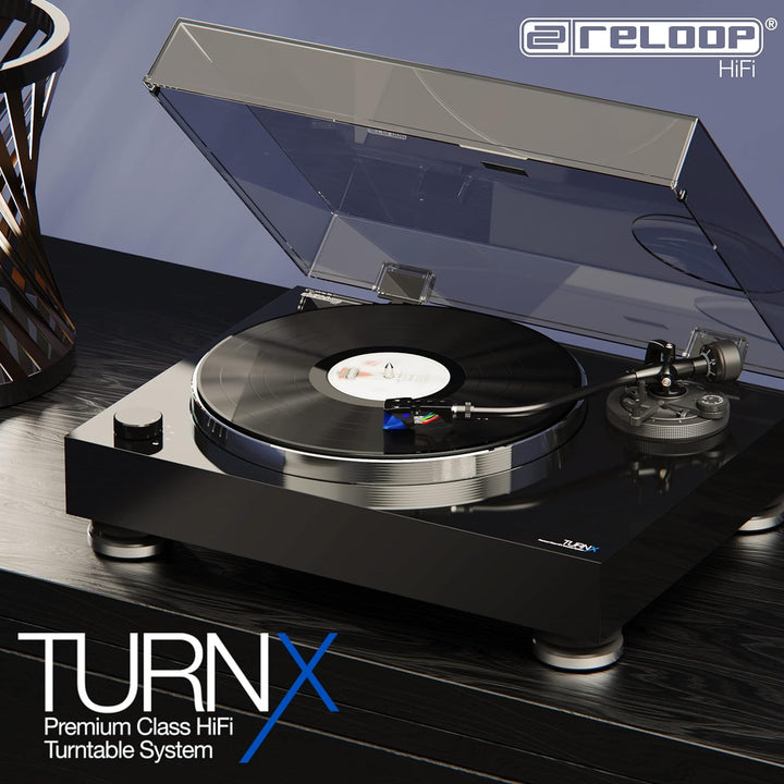Reloop Turn X - Premium HiFi-Plattenspieler inkl. Ortofon 2M Blue Tonabnehmer, Super High Torque-Dir