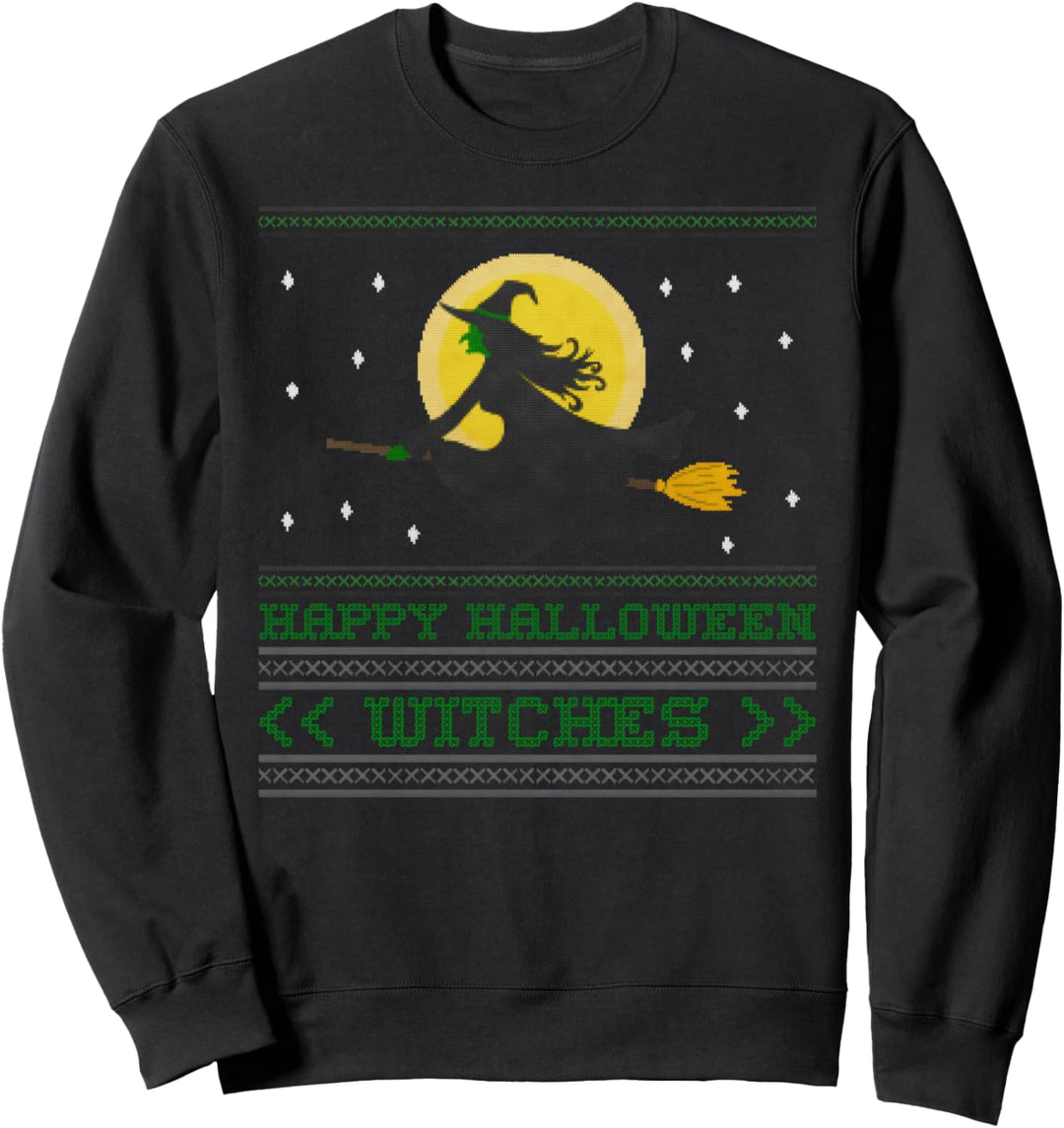 Glückliches Halloweenhexen hässliches lustiges Kostüm Sweatshirt