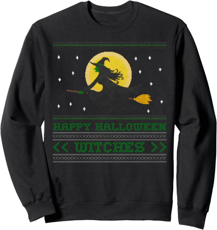 Glückliches Halloweenhexen hässliches lustiges Kostüm Sweatshirt