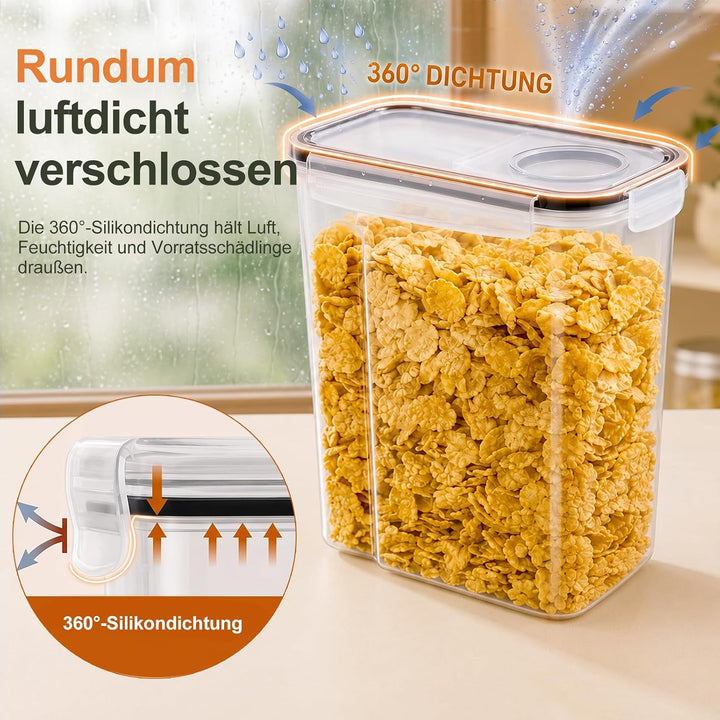 GoMaihe 4L Vorratsdosen 6 Set, Aufbewahrungsbox Küche Luftdicht Behälter aus Plastik Mit Deckel, Vor