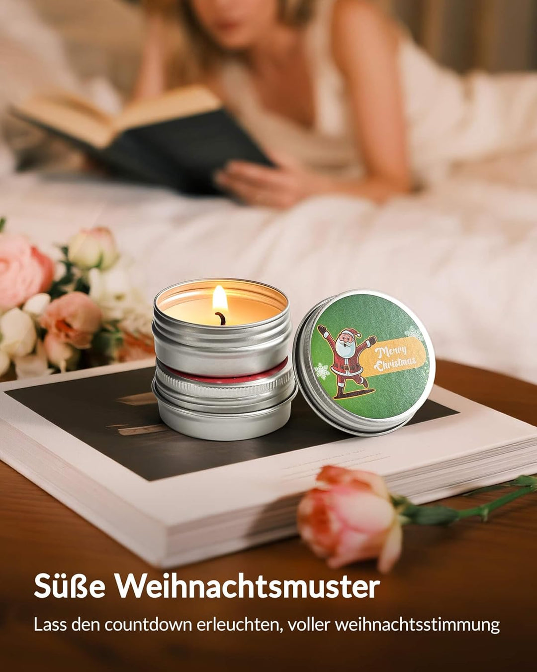 Moyel 24 Stück Adventskalender Kerzen 2025 Adventskalender 2025 Frauen Romantische Weihnachtskalende