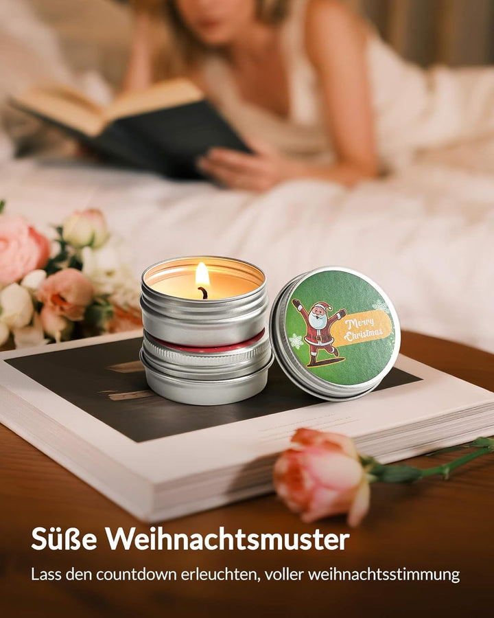 Moyel 24 Stück Adventskalender Kerzen 2025 Adventskalender 2025 Frauen Romantische Weihnachtskalende