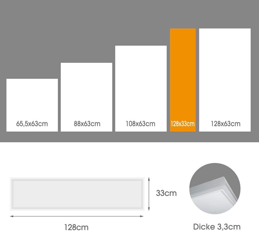 Infrarotheizung Deckenmontage 410 Watt, Infrarot Deckenheizung mit LED Licht Beleuchtung, Infrarothe