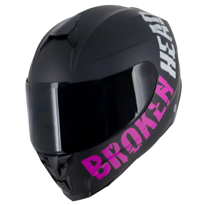 Broken Head BeProud Sport Pink-Schwarz-Matt Special Edition - Motorradhelm + Gratis Schwarzem Visier