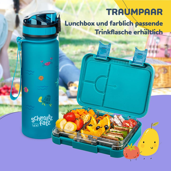 schmatzfatz Junior Brotdose Kinder mit Fächern, BPA Frei Lunchbox, Bento Box Kinder, Brotbox für Mäd