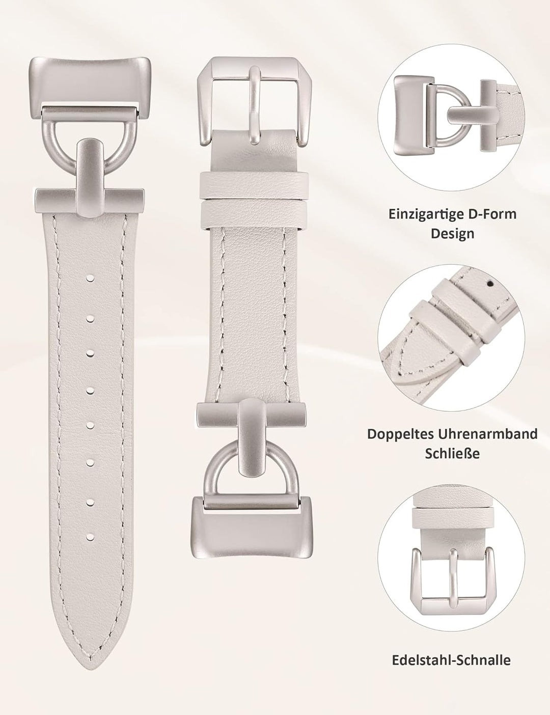 Wearlizer Lederarmband kompatibel mit Fitbit Charge 6/Charge 5 Armbänder für Damen, Dressy Slim Lede