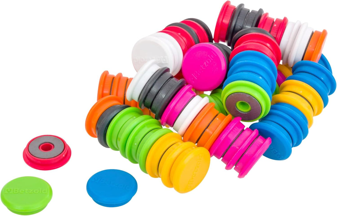 Betzold - Greif-Magnete in Kunststoffbox - Lehrerbedarf Schul-Unterricht 2 cm - schwarz/weiss - 40 S
