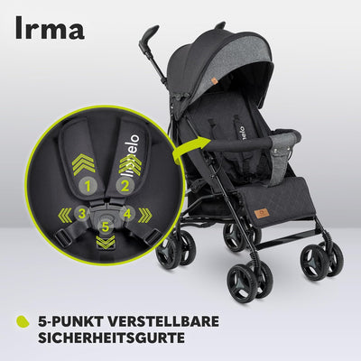 LIONELO Irma Kinderwagen bis 15 kg, Kinderwagen, leichter moderner Kinderwagen mit Liegefunktion, fa