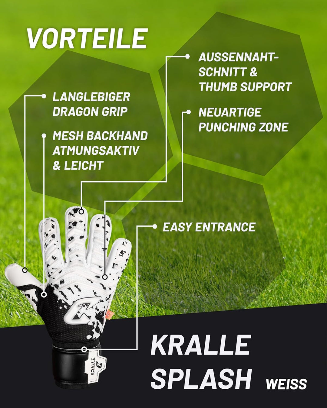 CATCH & KEEP Torwarthandschuhe Kralle Junior Pro 3.0 - Professionelle Torwart-Fussballhandschuhe für