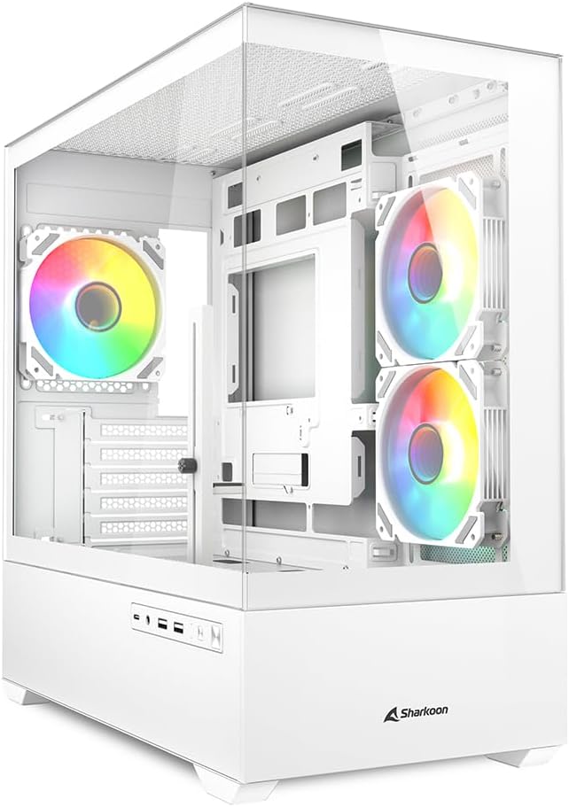 Sharkoon MK6 RGB PC Gehäuse, Micro-ATX, Weiss