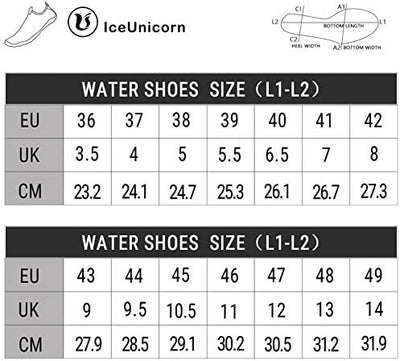 IceUnicorn Strandschuhe Herren Badeschuhe Damen Schwimmschuhe Aquaschuhe Sommer Surfschuhe Barfusssc