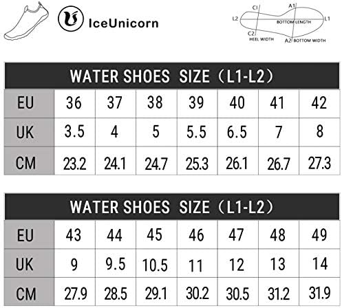 IceUnicorn Strandschuhe Badeschuhe Damen Herren Schwimmschuhe Aquaschuhe Sommer Schnell Trocknend Su