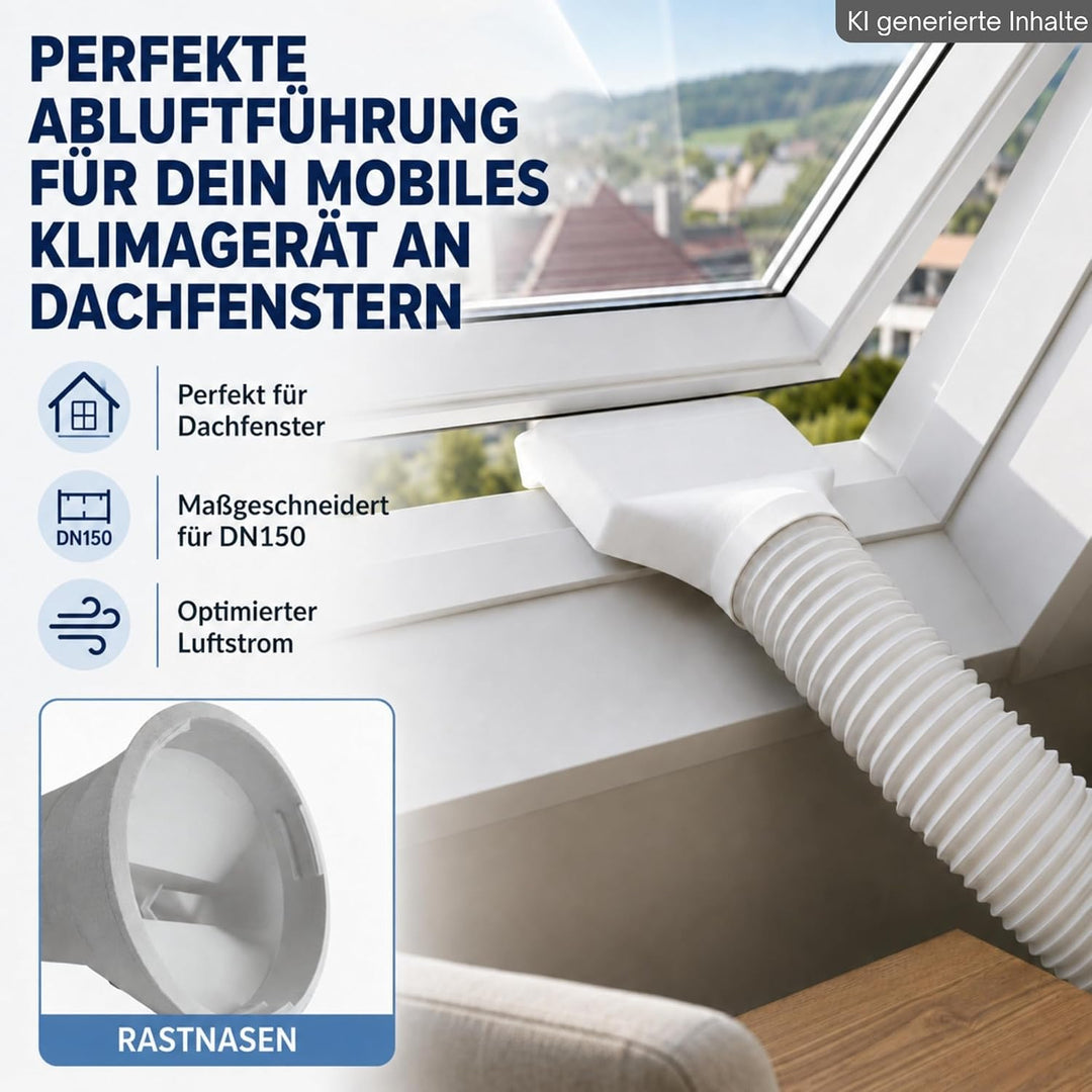 Schmaler 150mm Klimaanlage Dachfenster Adapter DN150 Durchführung Auslass