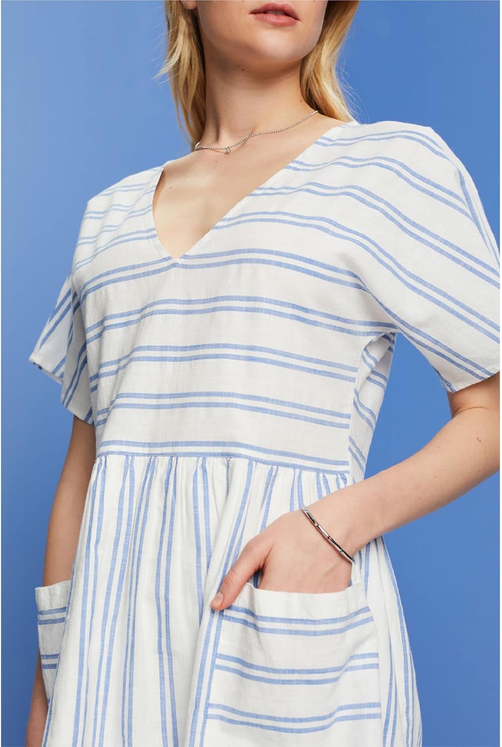 edc by Esprit Gestreiftes Minikleid, 100 % Baumwolle
