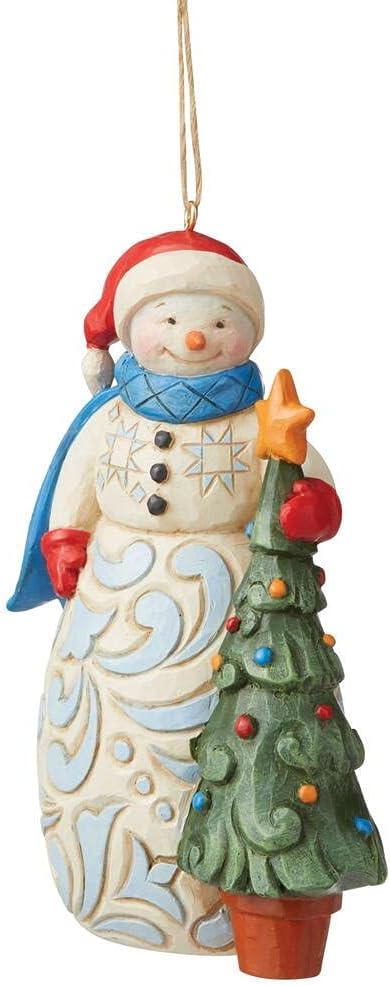 Schneemann mit Baumschmuck