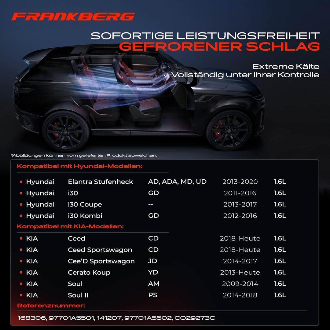 Frankberg Klimakompressor Klimaanlage Kompatibel mit Pro Cee'D JD 1.6L 2013-2017 i30 GD 1.6L 2011-20