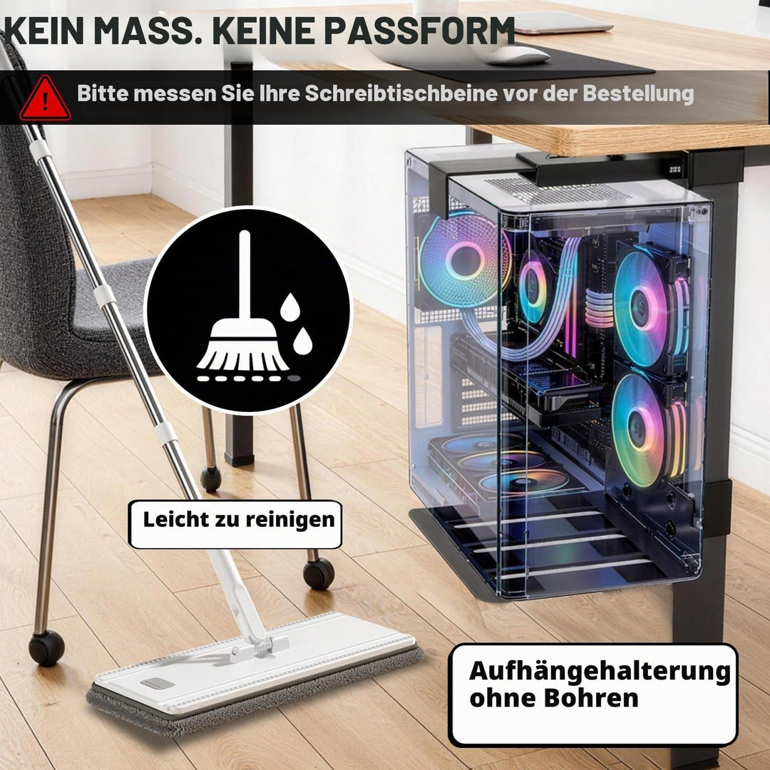 PC Halterung Unter Schreibtisch,Montage Ohne Bohren, Breite Und Höhe Verstellbar, Passend für Die Me