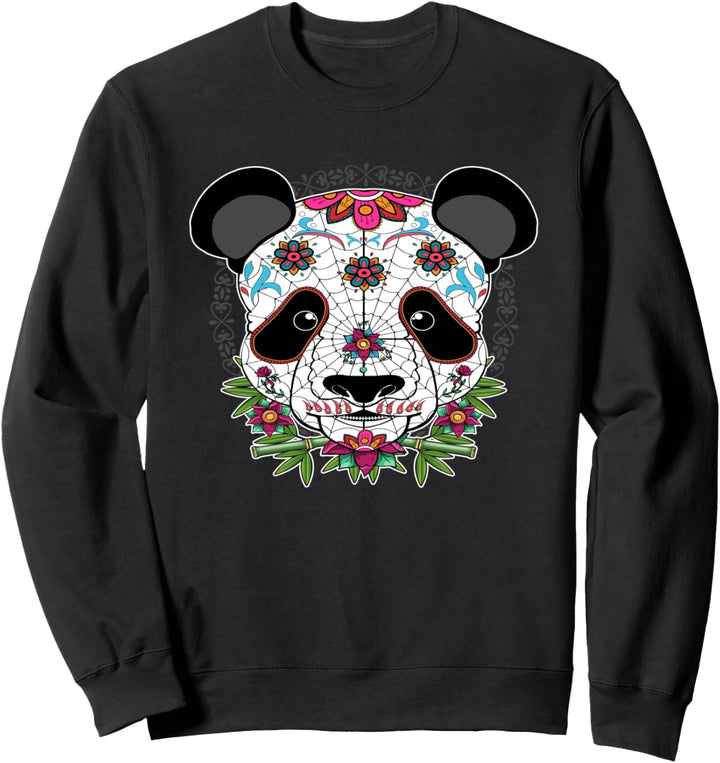 Panda dia de los muertos Tag des toten Pandas Zuckerschädels Sweatshirt