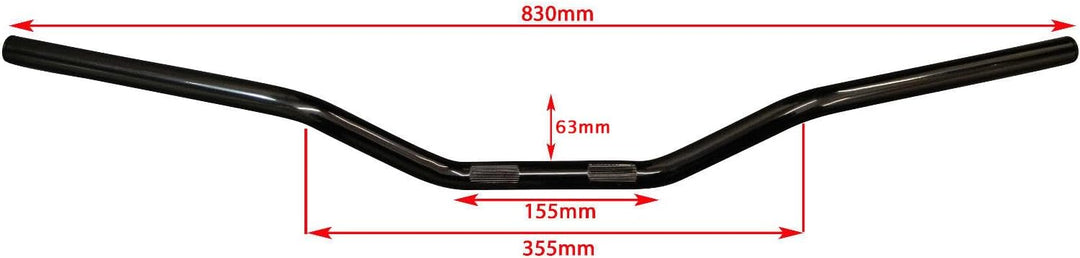 Motorrad Widerstand Lenker - 22mm (7/8" Zoll) Für Scrambler, Brat Bikes & Streetfighters - Schwarzes