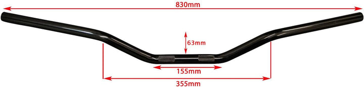 Motorrad Widerstand Lenker - 22mm (7/8" Zoll) Für Scrambler, Brat Bikes & Streetfighters - Schwarzes