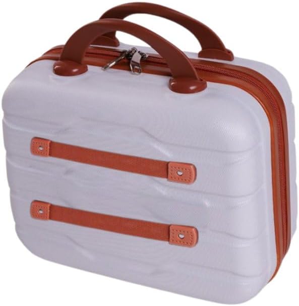 BERTOO Firenze Weisser ABS-Hartschalen-Kosmetik-Reisekoffer mit Trolleygurt (33x27x17cm) White S - 1
