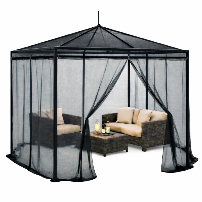 Kastenförmiges Moskitonetz für Pavillon Terrasse Lodge oder Balkon im Transportbeutel für Reisen (40