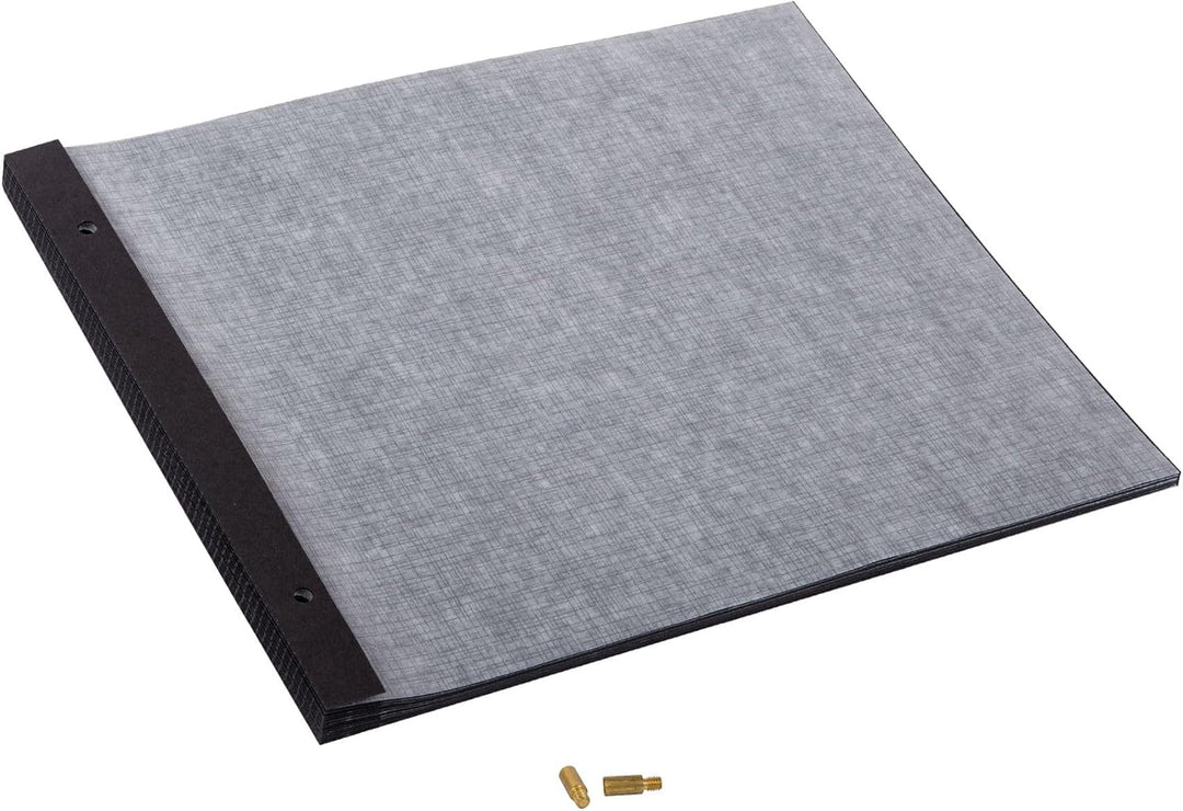 goldbuch 83077 Ersatzblock für Schraubalbum, 30 schwarze Seiten mit Pergamin-Trennblättern, Passend