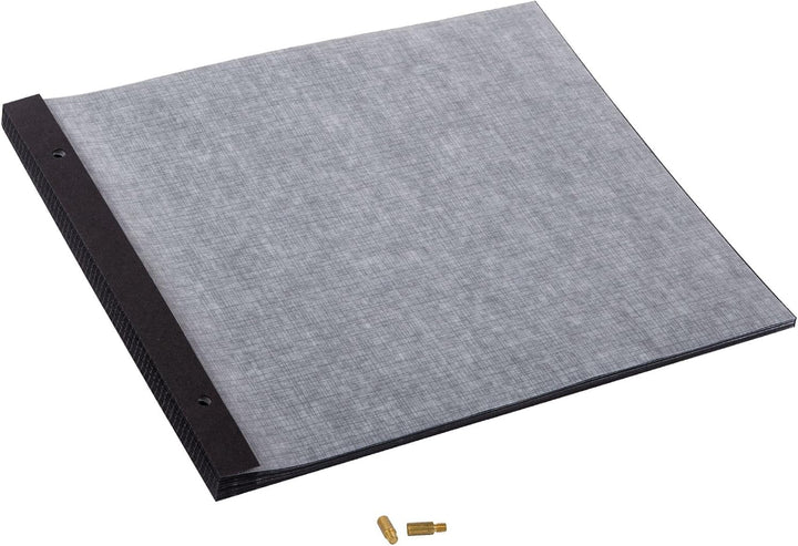 goldbuch 83077 Ersatzblock für Schraubalbum, 30 schwarze Seiten mit Pergamin-Trennblättern, Passend