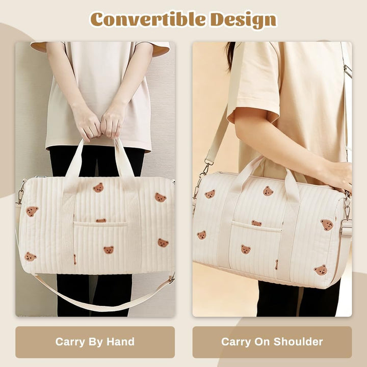 Aucuu Wickeltasche, Babytasche Mama Tasche, Kliniktasche Geburt Stickerei, Gross Mommy Bag, Henkelta