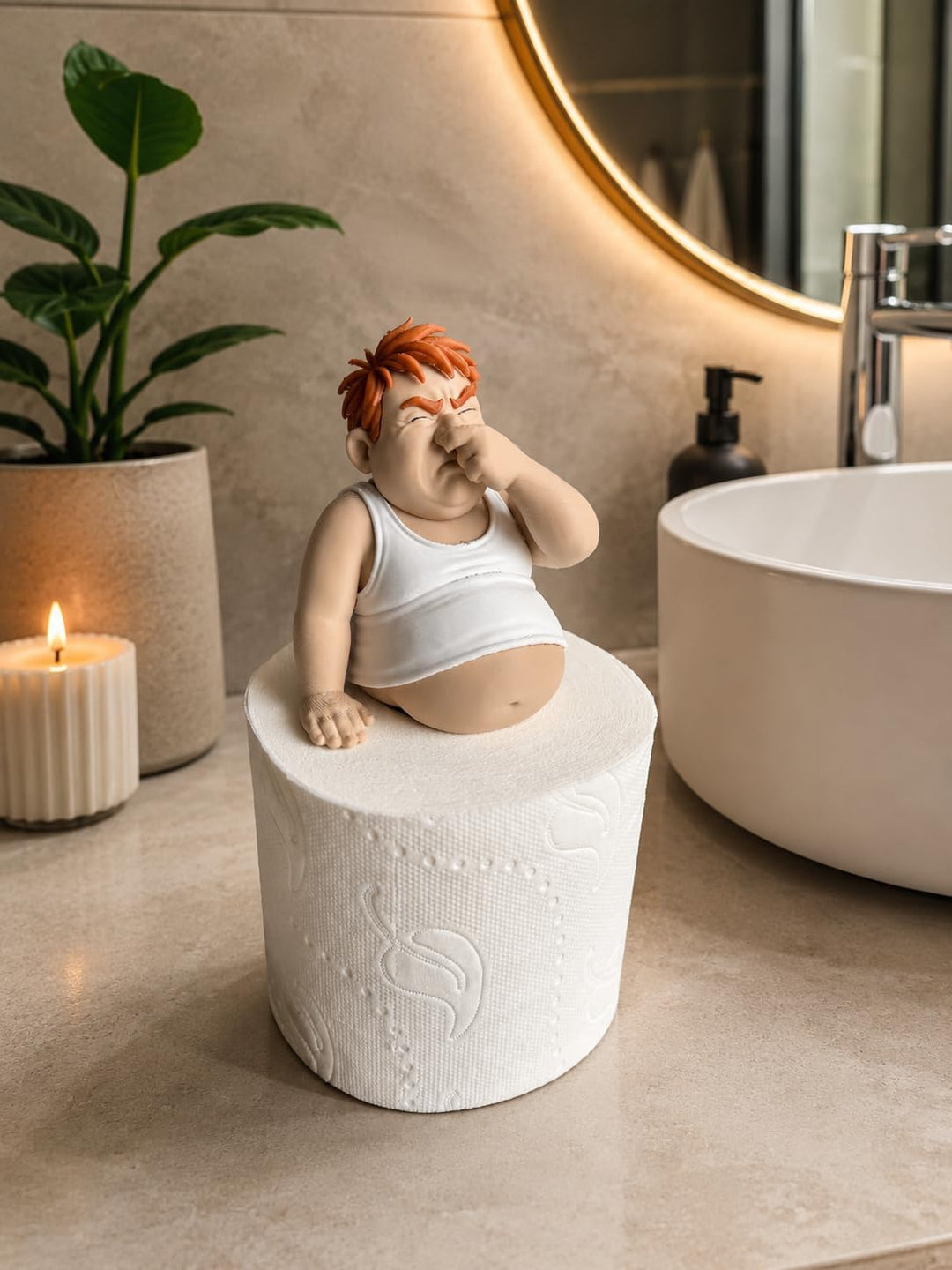 Lustiges Toilettenrollenhalter Paar | Mann &amp; Frau auf Klopapierrolle | Badezimmer Deko Idee| Witzige