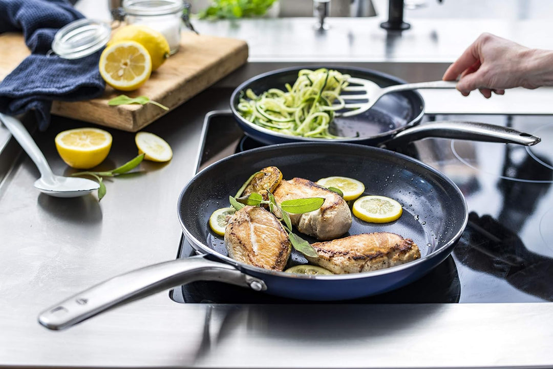 Blue Diamond Cookware Diamantstruktur Keramik Antihaft, 28 cm Wokpfanne, PFAS-frei, Induktion, Spülm