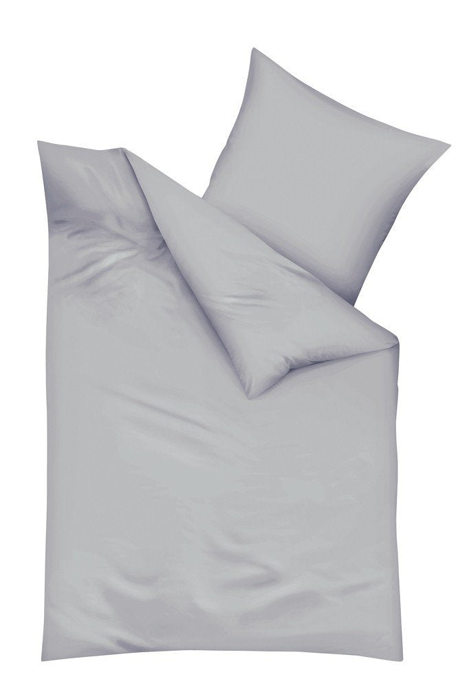 Kaeppel Biber Bettwäsche Uni 155x220cm Rot Silber Weiss Anthrazit Creme Einfarbig, Farbe:Silber, Sil