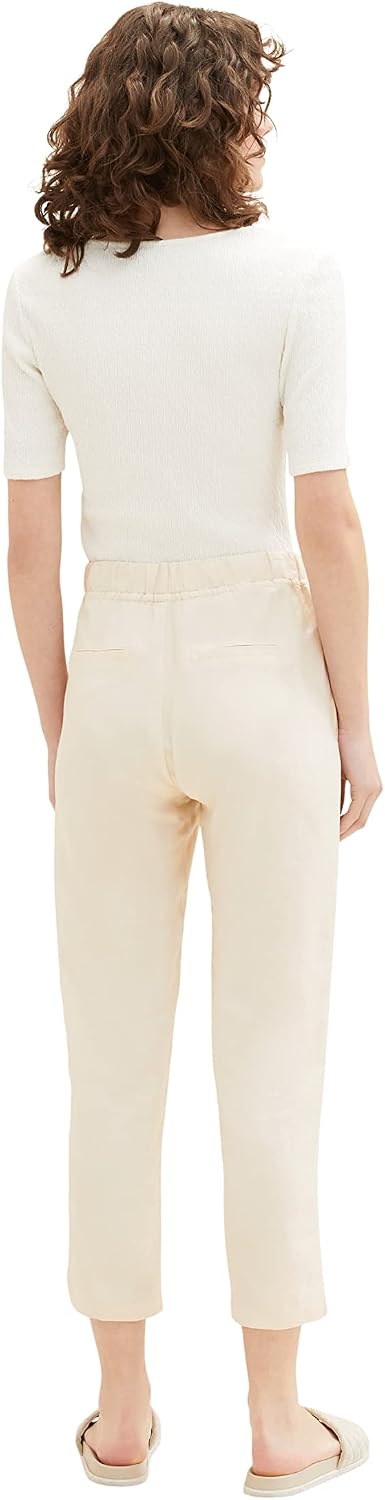 TOM TAILOR Damen Loose Fit Leinen Stoffhose 34W / 28L 31649 - Ivory Ecru, 34W / 28L 31649 - Ivory Ec