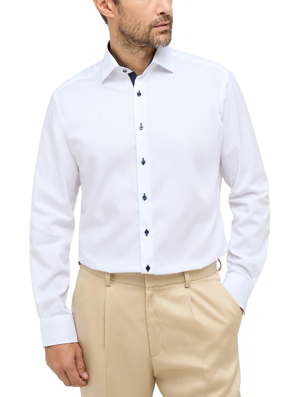 ETERNA Male Pinpoint Oxford Hemd MODERN FIT 38 Weiss, 38 Weiß