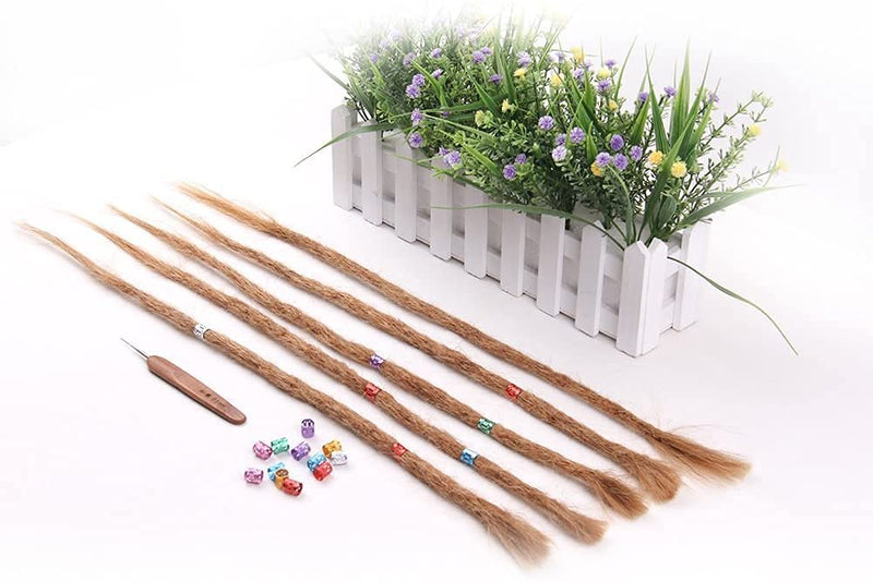 100% Echthaar Dreadlock Extensions 20 Zoll 5 Stränge/Pack Handgemachte Crochet Dreadlocks Extension