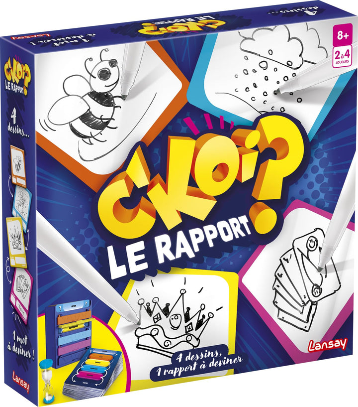 Lansay - C'KOI DER RAPPORT? Gesellschaftsspiel für Kinder ab 8 Jahren – 4 Zeichnungen und 1 Bericht