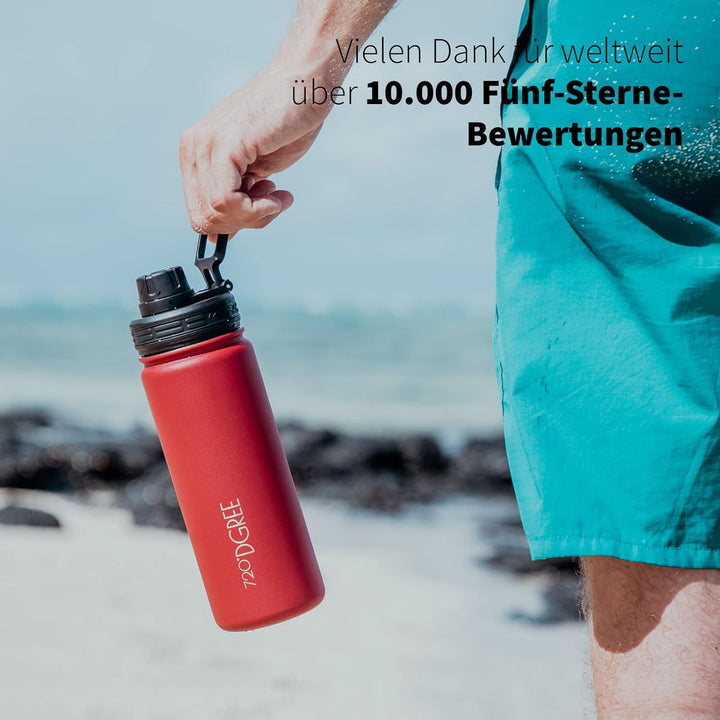 720°DGREE Edelstahl Trinkflasche Kinder 530ml “noLimit” - Auslaufsicher, für Kohlensäure, BPA-Frei -