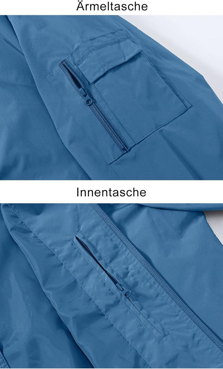Herren Jacken Leichte Windbreaker Übergangsjacke Bomberjacke Frühling Herbst Fliegerjacke Stehkragen